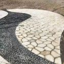 无锡 黄金麻冰裂纹地铺石工地铺装案例