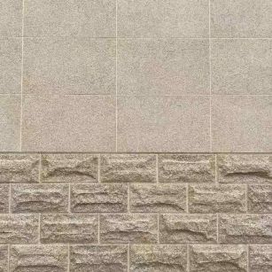 无锡 黄金麻自然面蘑菇石配荔枝面干挂