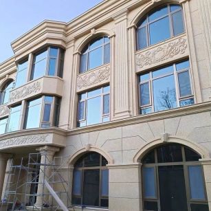 无锡 黄金麻花岗岩别墅外墙干挂