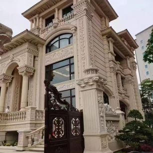 无锡 黄金麻花岗岩别墅外墙干挂效果展示