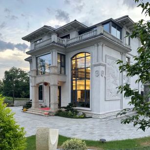 无锡 白麻花岗岩私人别墅干挂石材豪华定制