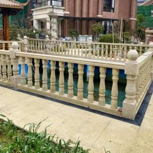 无锡黄金麻花岗岩石材栏杆，扶手，将军柱，花瓶柱