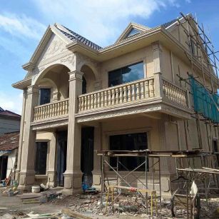 无锡 黄金麻花岗岩石材私人别墅雕花门楼柱阳台栏杆