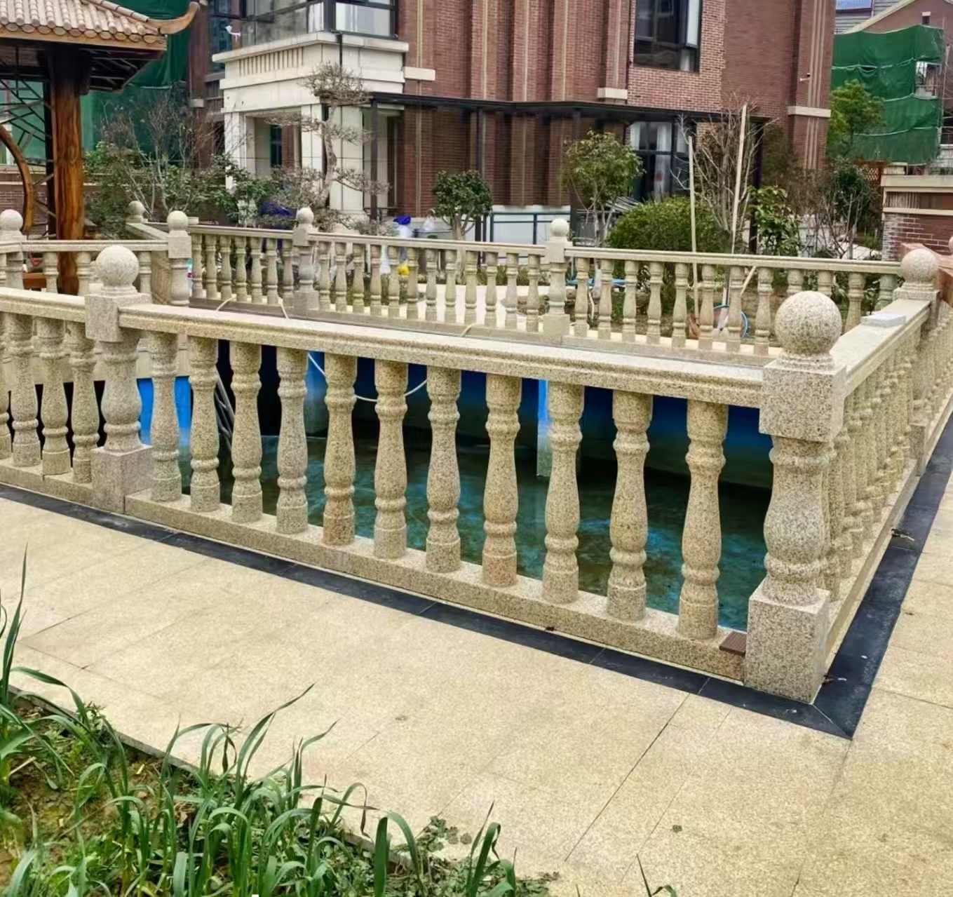 无锡黄金麻花岗岩石材栏杆，扶手，将军柱，花瓶柱