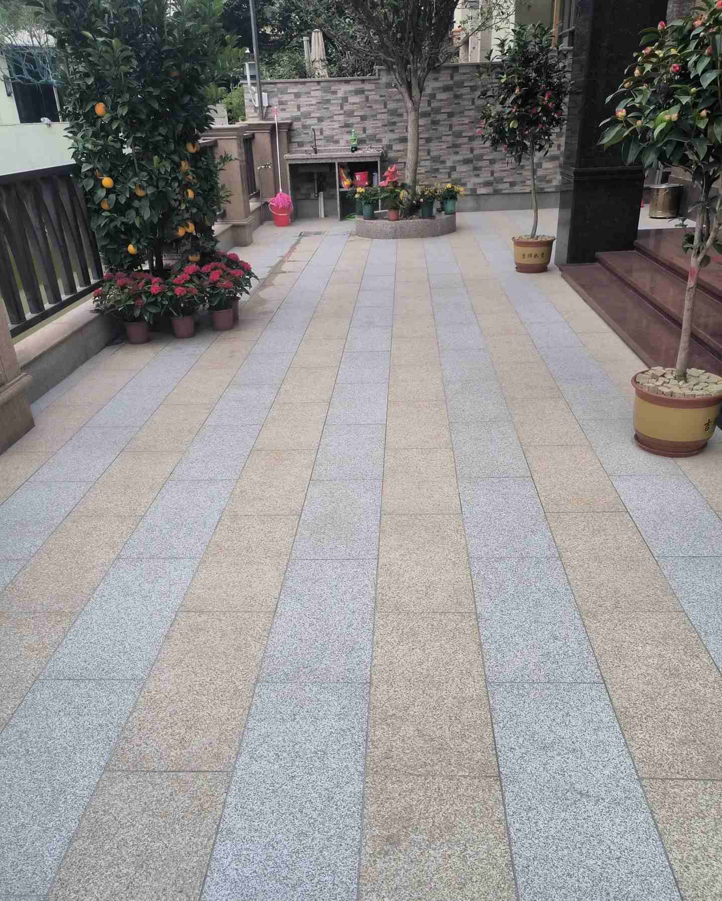 无锡 黄金麻白麻荔枝面庭院铺装展示