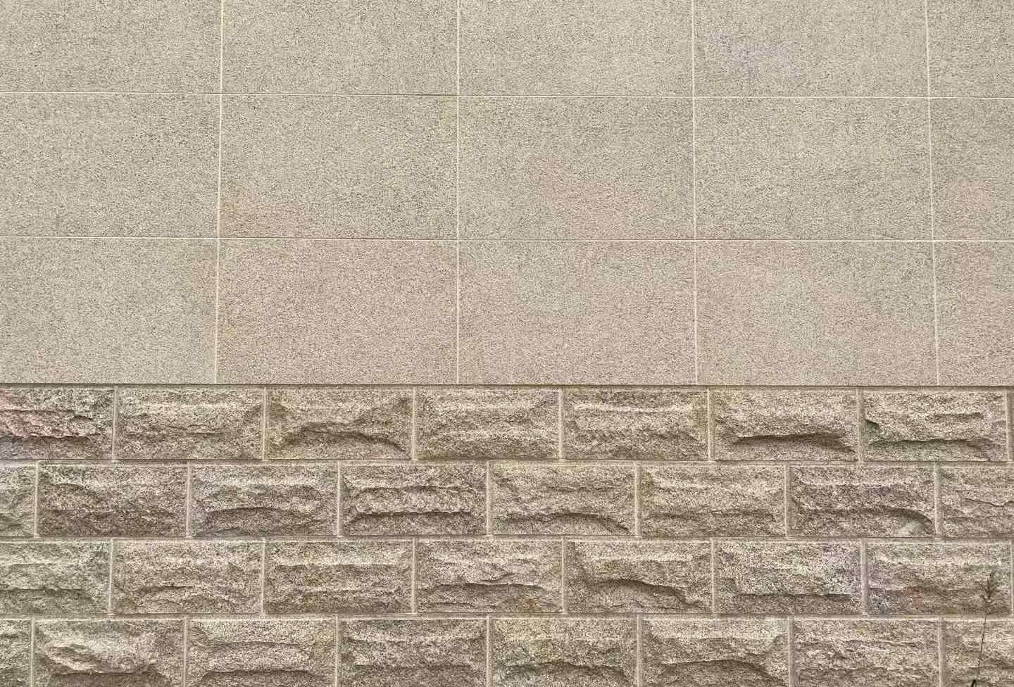 无锡 黄金麻自然面蘑菇石配荔枝面干挂