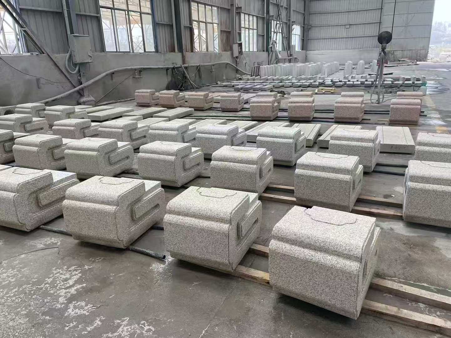 无锡 白麻花岗岩异形加工-石凳，坐凳