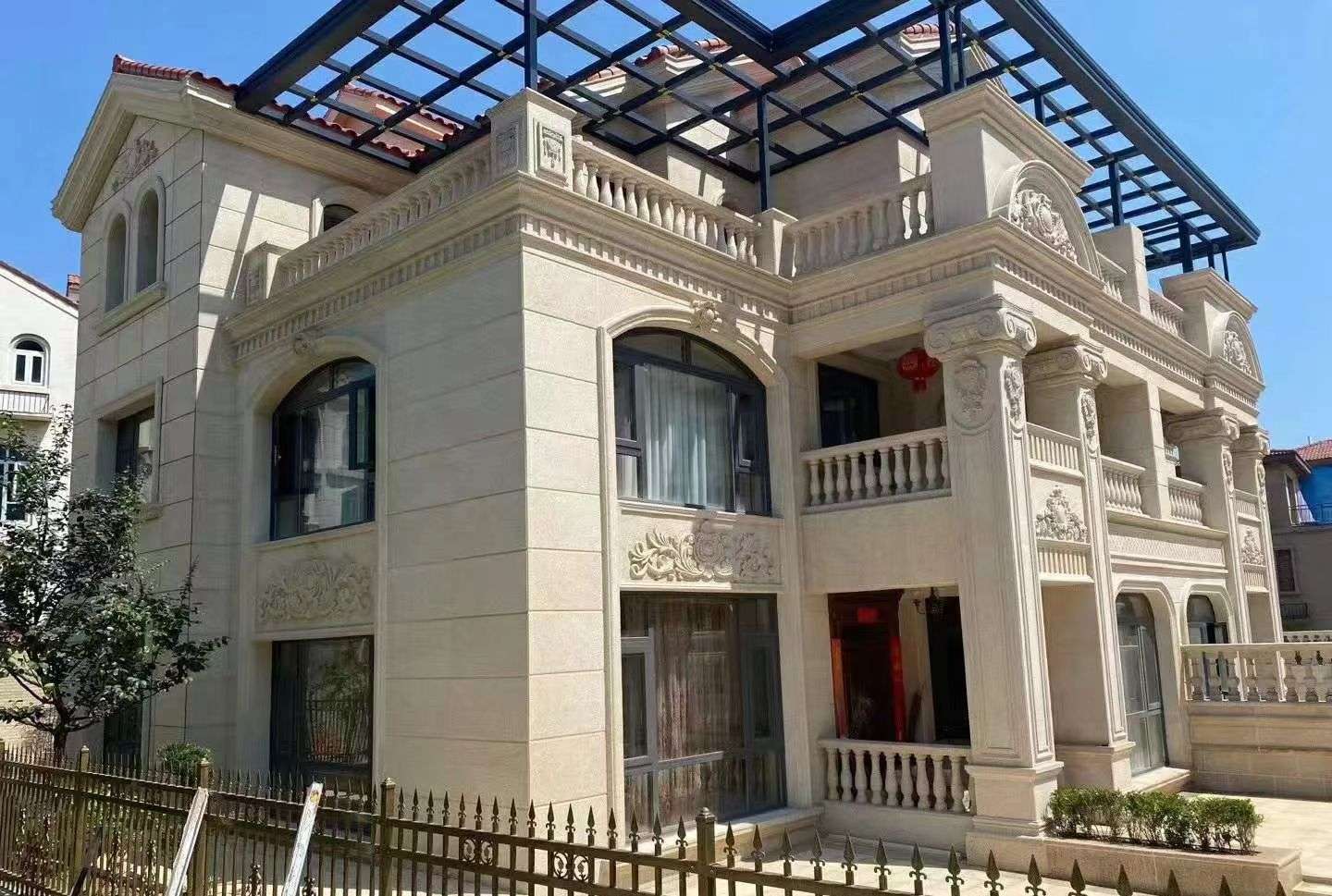 无锡 黄金麻花岗岩荔枝面别墅外墙干挂